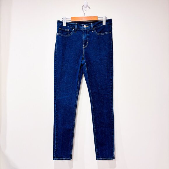 LEVI'S Dark Wash Tapered Leg Stretch Jeans Classic | Size 28 * - Picture 4 of 10